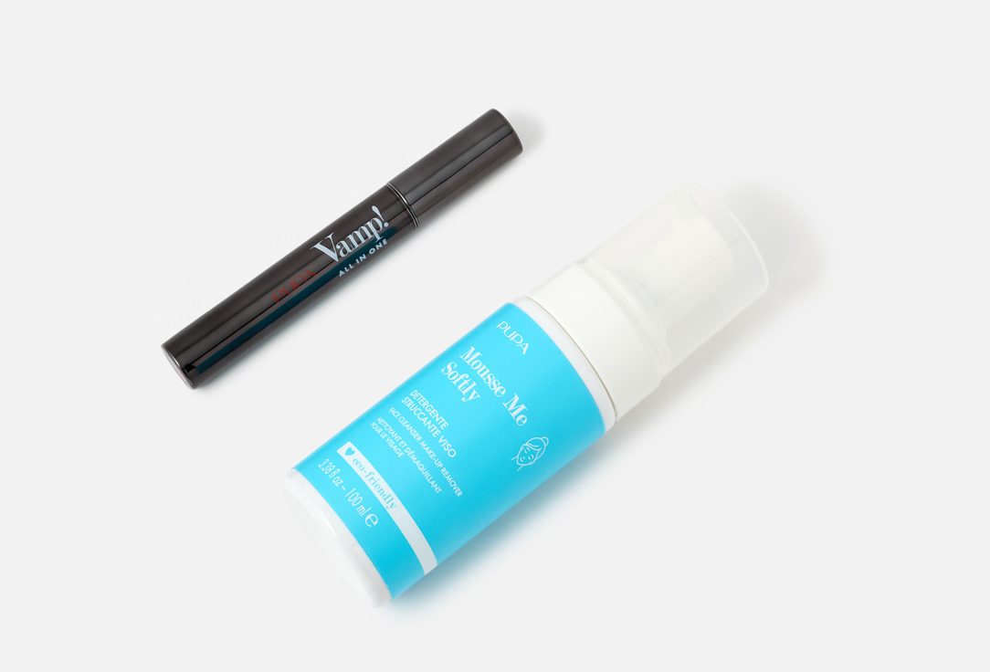 Pupa Mascara & Face Cleanser Set KIT VAMP! ALL IN ONE+ MOUSSE ME SOFTY 3 pcs Pupa Mascara & Face Cleanser Set KIT VAMP! ALL IN ONE+ MOUSSE ME SOFTY