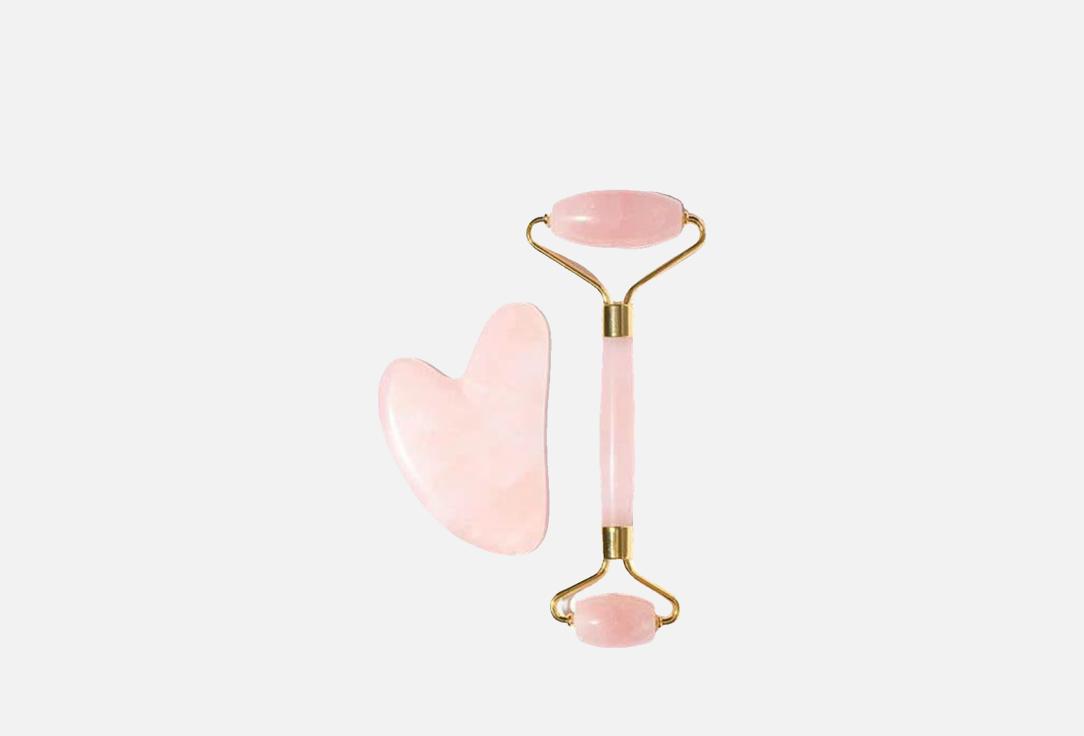 Chado Face Massager Set Rose Quartz Roller & Gua Sha 2 pcs Chado Face Massager Set Rose Quartz Roller & Gua Sha