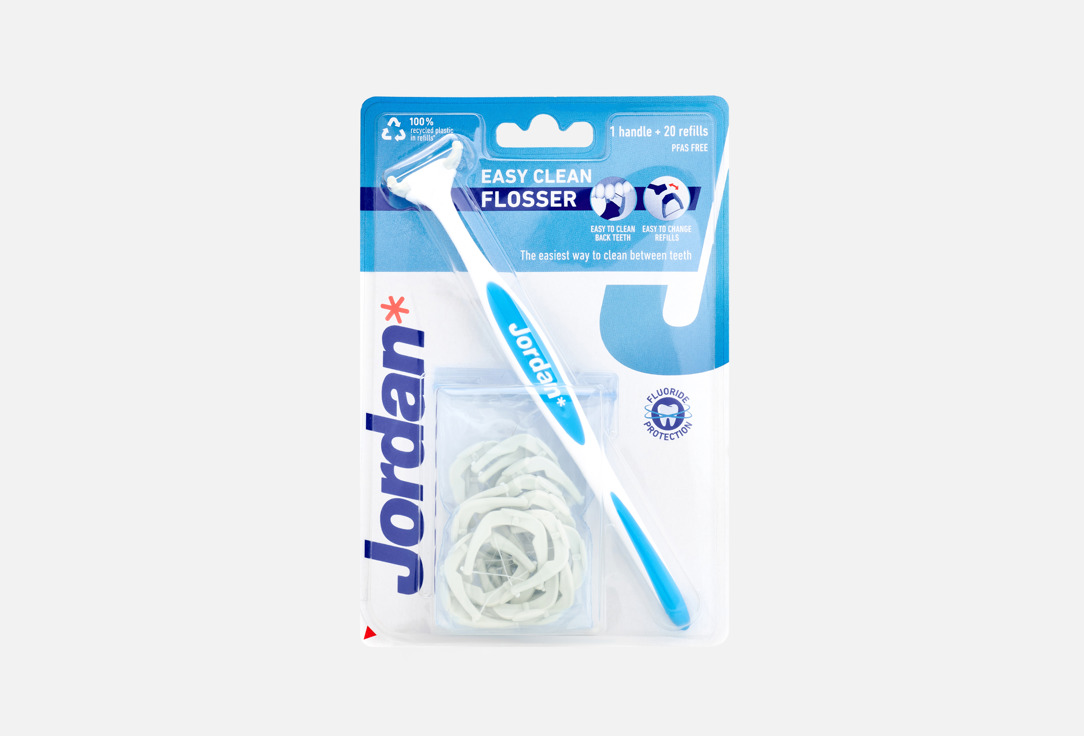 Jordan Flosser Handle & Refill Head Set Easy Clean Flosser