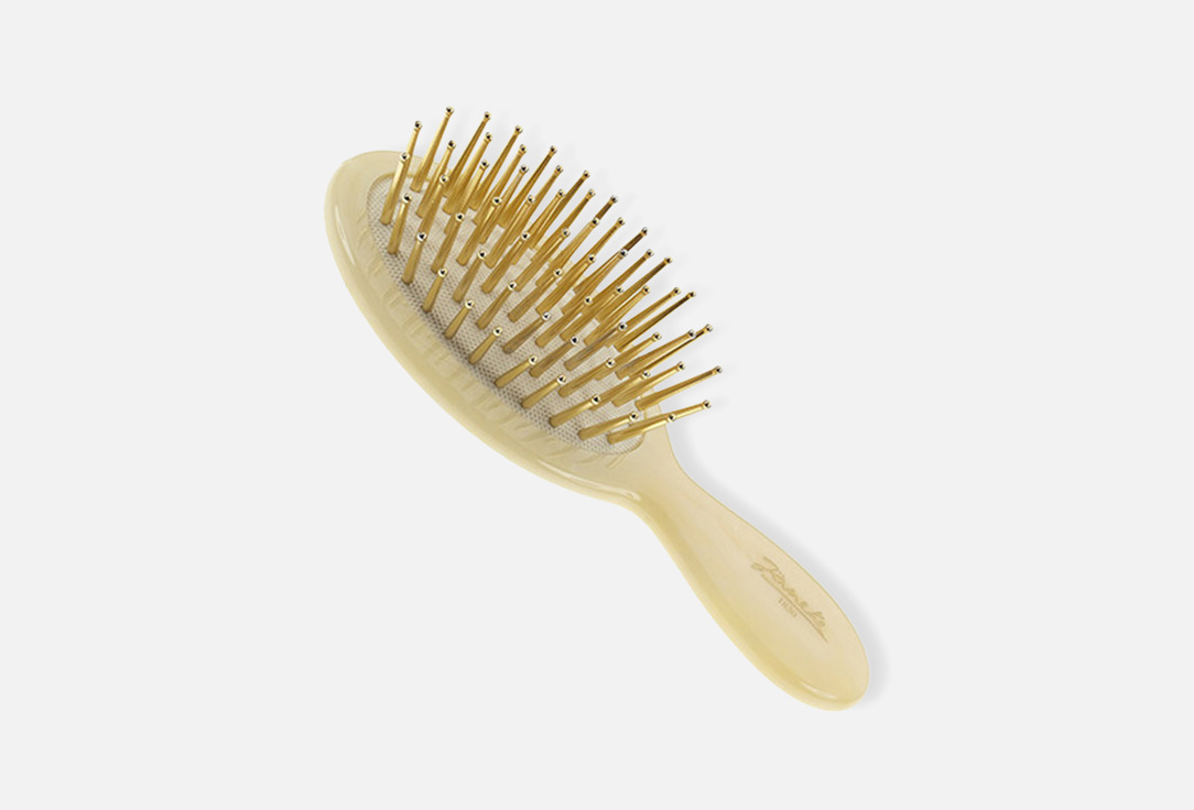 Janeke Air-cushioned horn-imitation hairbrush with gold pins Air Cushioned Brush, Small Horn Imitation