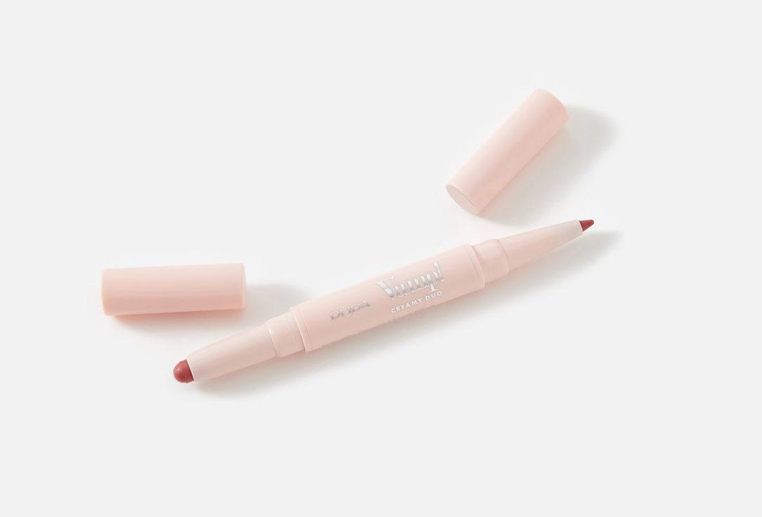 Pupa Contouring Lip Pencil & Shiny Lipstick 2-in-1 Vamp! Creamy Duo 017, Timeless Rose 1 g Pupa Contouring Lip Pencil & Shiny Lipstick 2-in-1 Vamp! Creamy Duo