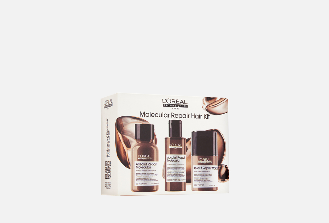 LOreal professionnel Repairing Shampoo, Serum & Leave-in Mask Set Absolut Repair Molecular Mini Trio Kit