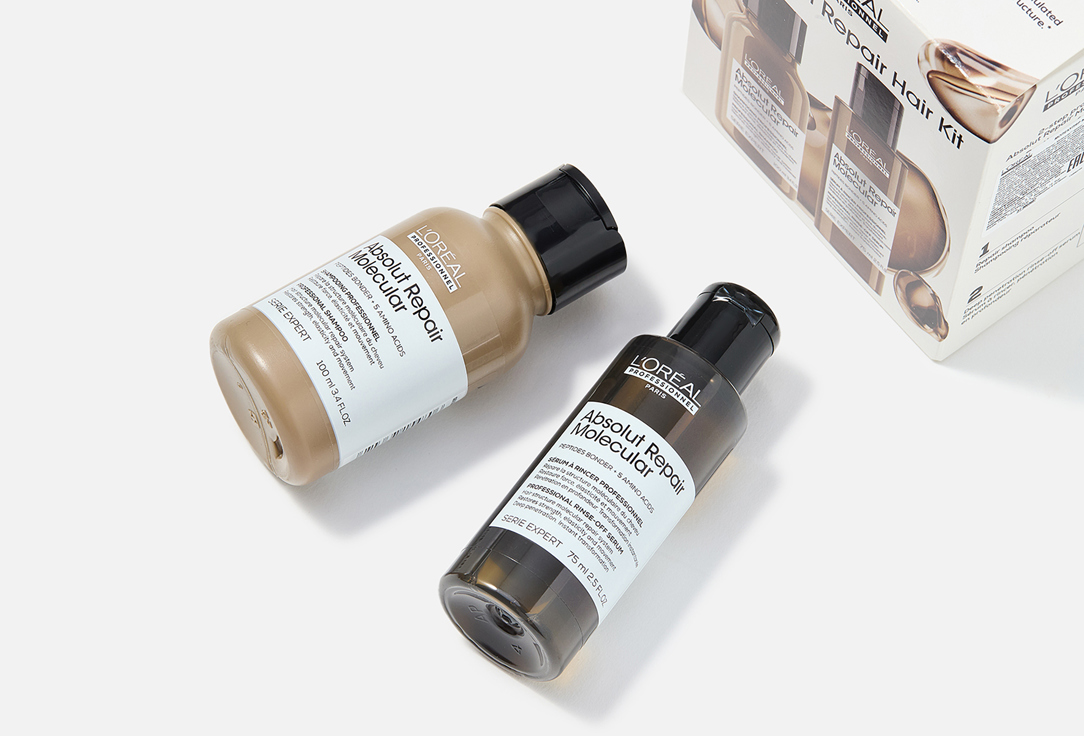 LOreal professionnel Repairing Shampoo & Rinse-off Serum Set Absolut Repair Molecular Mini Duo Kit