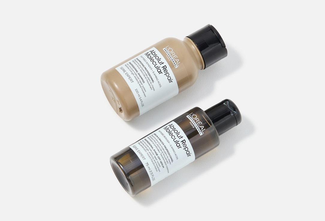LOreal professionnel Repairing Shampoo & Rinse-off Serum Set Absolut Repair Molecular Mini Duo Kit