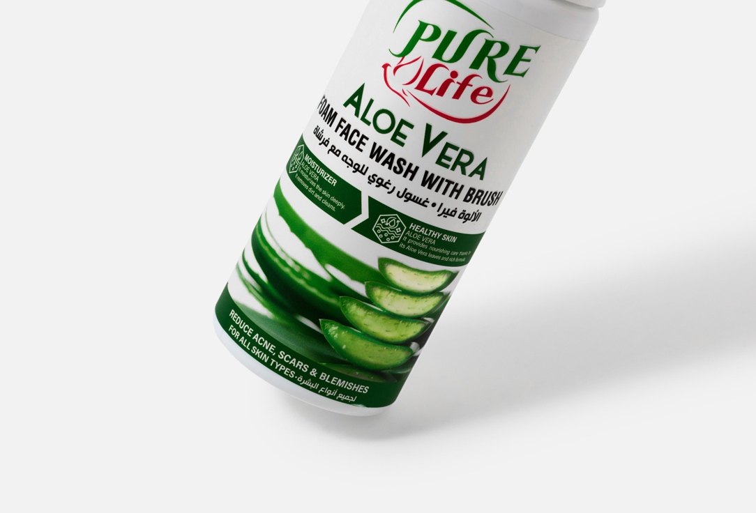 Pure life Cleansing Foam & Brush Aloe Vera Foaming Face Wash