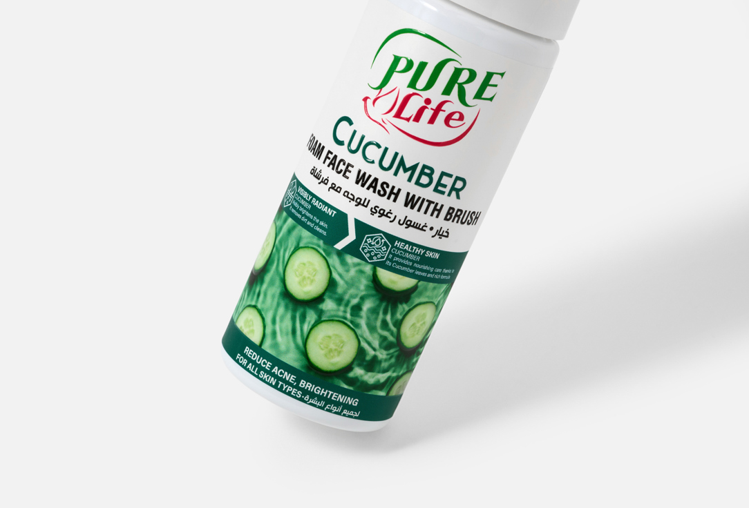 Pure life Cleansing Foam & Brush Cucumber Foaming Face Wash