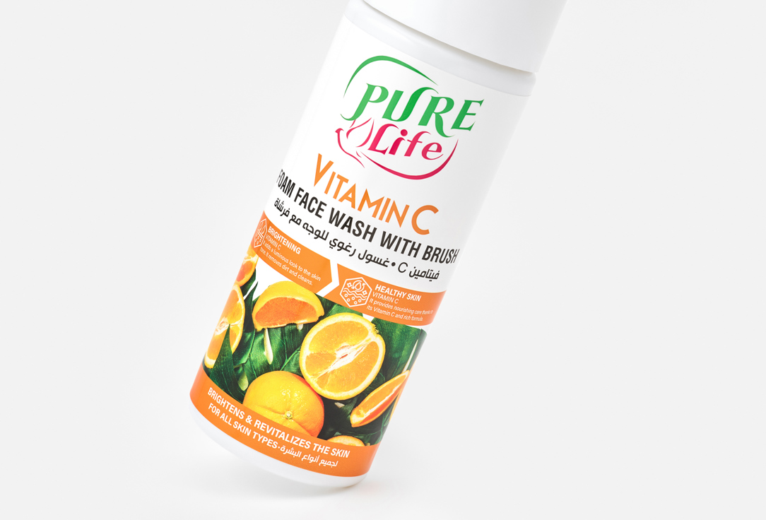 Pure life Cleansing Foam & Brush Vitamin C Foaming Face Wash