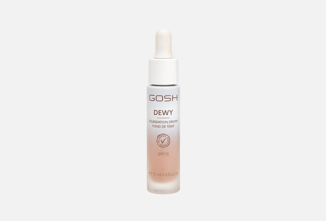 Gosh Moisturizing Liquid Foundation Dewy Foundation Drops 010, Deep 12 ml Gosh Moisturizing Liquid Foundation Dewy Foundation Drops