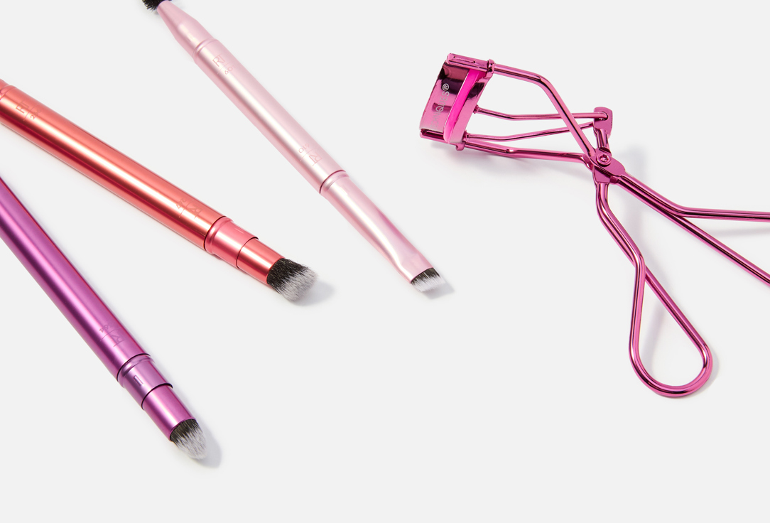 Real Techniques Multi-tasking dual-ended eye brush + lash curler set Double Time