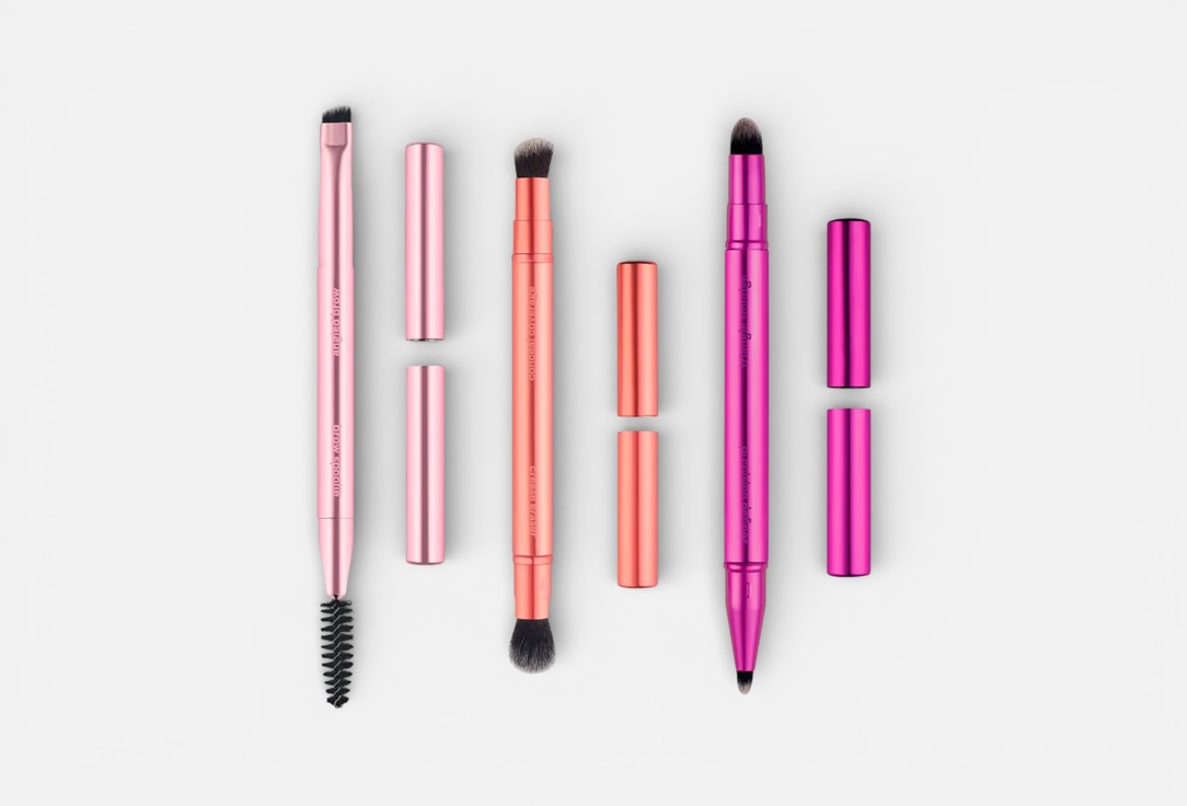 Real Techniques Multi-tasking dual-ended eye brush + lash curler set Double Time
