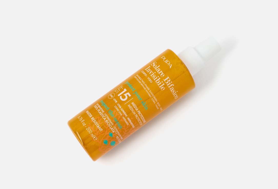 Pupa Two‑phase invisible body & face spray SPF 15 Solare Bifasico Invisibile