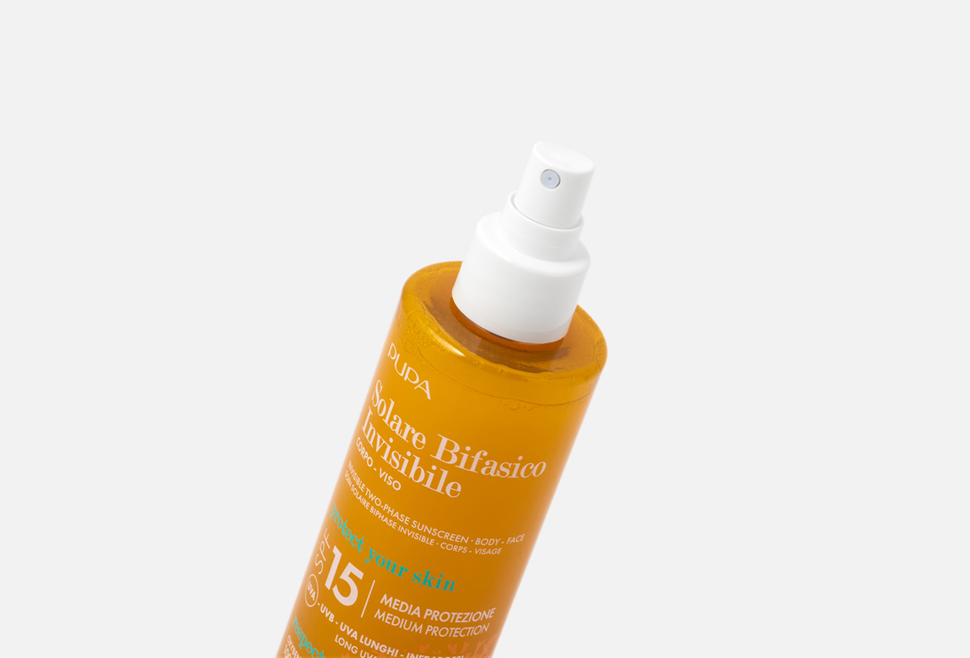 Pupa Two‑phase invisible body & face spray SPF 15 Solare Bifasico Invisibile