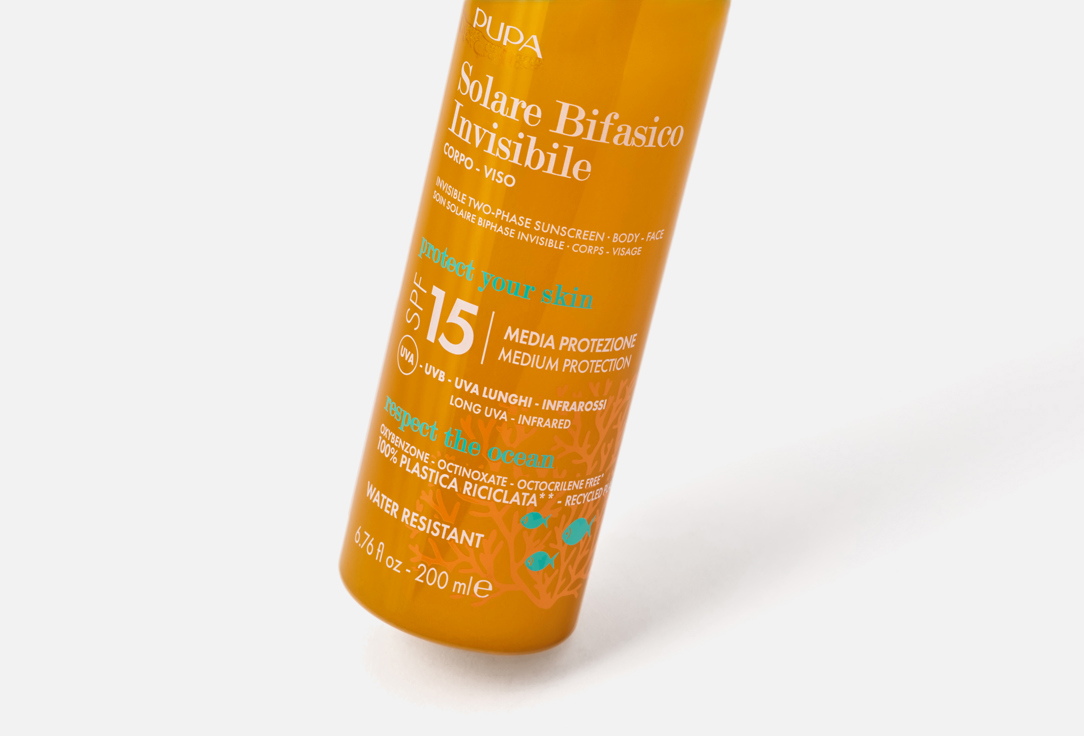 Pupa Two‑phase invisible body & face spray SPF 15 Solare Bifasico Invisibile