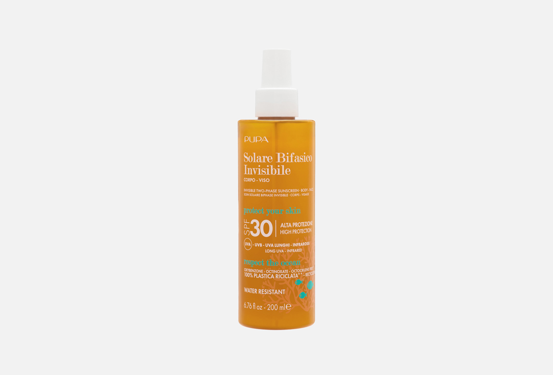 Pupa Two‑phase invisible body & face spray SPF 30 Solare Bifasico Invisibile 200 ml Pupa Two‑phase invisible body & face spray SPF 30 Solare Bifasico Invisibile