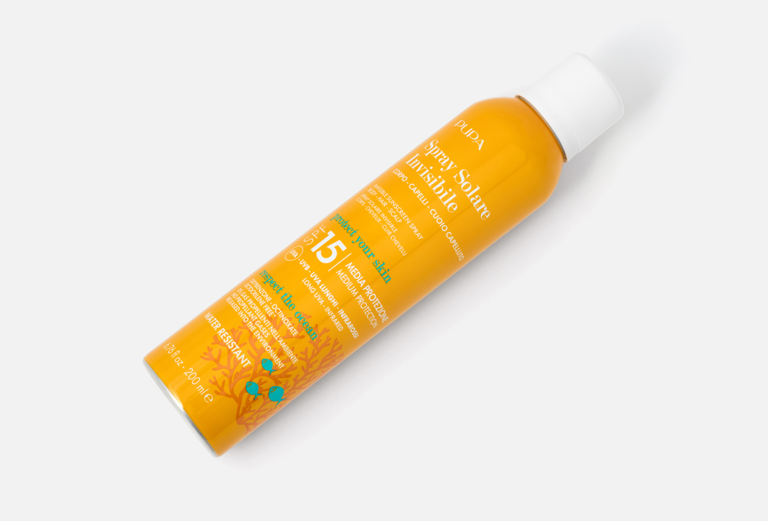 Pupa Invisible body, hair & scalp mist SPF 15 Spray Solare Invisible 200 ml Pupa Invisible body, hair & scalp mist SPF 15 Spray Solare Invisible
