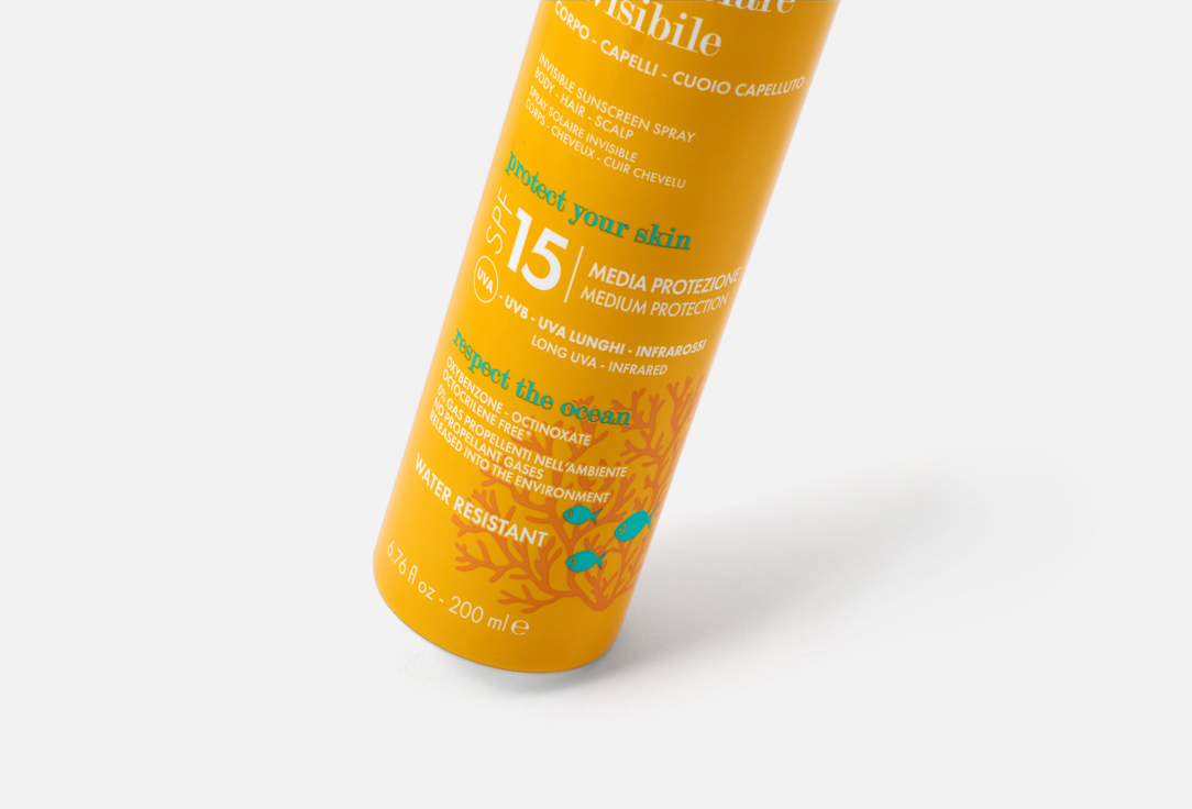 Pupa Invisible body, hair & scalp mist SPF 15 Spray Solare Invisible 200 ml Pupa Invisible body, hair & scalp mist SPF 15 Spray Solare Invisible