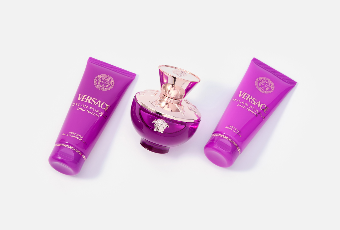 فيرساتشي مجموعة الهدايا: عطر، جل استحمام، لوشن للجسم ديلان بيربل 3 قطعة فيرساتشي مجموعة الهدايا: عطر، جل استحمام، لوشن للجسم ديلان بيربل