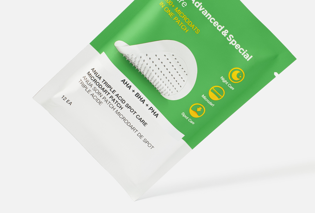 ANUA Anti-blemish Face Patches Triple Acid Spot Care Microdart Patches 12 pcs ANUA Anti-blemish Face Patches Triple Acid Spot Care Microdart Patches