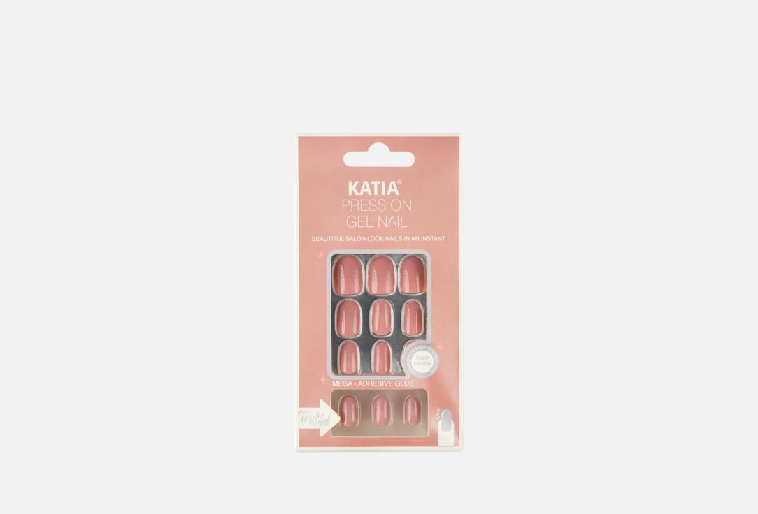 Katia Press On Gel Nail Nails Oval OK25, Nude Pink 1 pcs Katia Press On Gel Nail Nails Oval