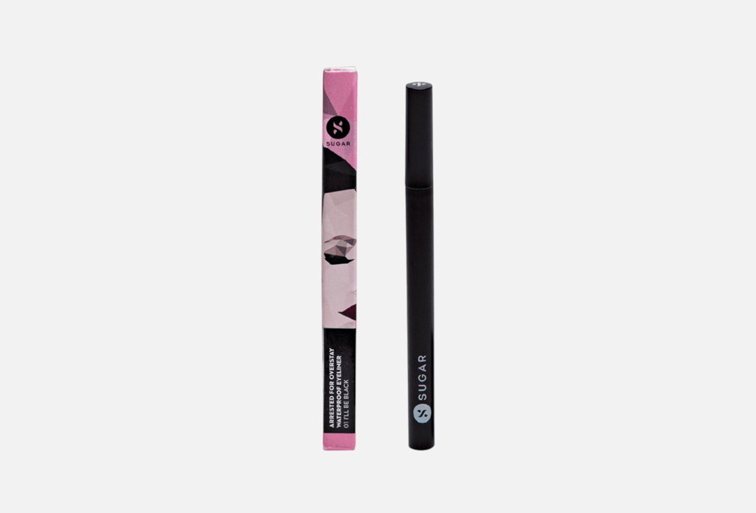 Sugar Cosmetics WATERPROOF liquid matte EYELINER ARRESTED FOR OVERSTAY 01, I'Ll Be Black 0.55 ml Sugar Cosmetics WATERPROOF liquid matte EYELINER ARRESTED FOR OVERSTAY