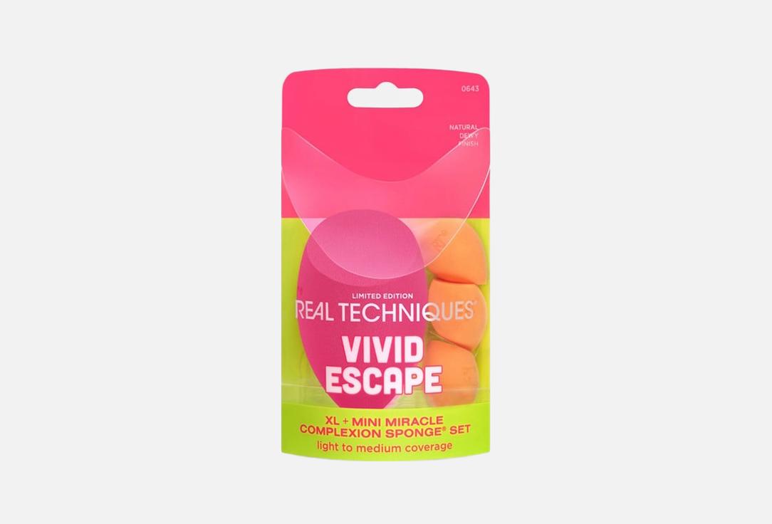 Real Techniques Makeup Sponge Set Vivid Escape XL + Mini Miracle Complexion Sponge Kit