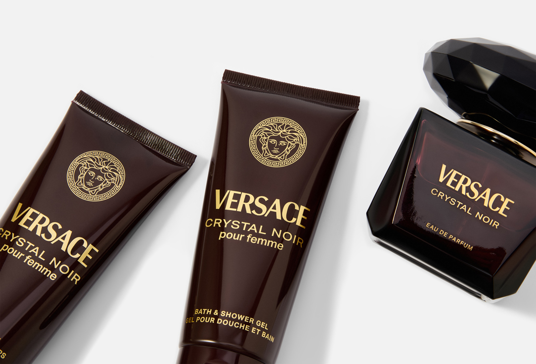 Versace Gift Set: Eau De Parfum, Bath & Shower Gel, Body Lotion Crystal Noir 3 pcs Versace Gift Set: Eau De Parfum, Bath & Shower Gel, Body Lotion Crystal Noir