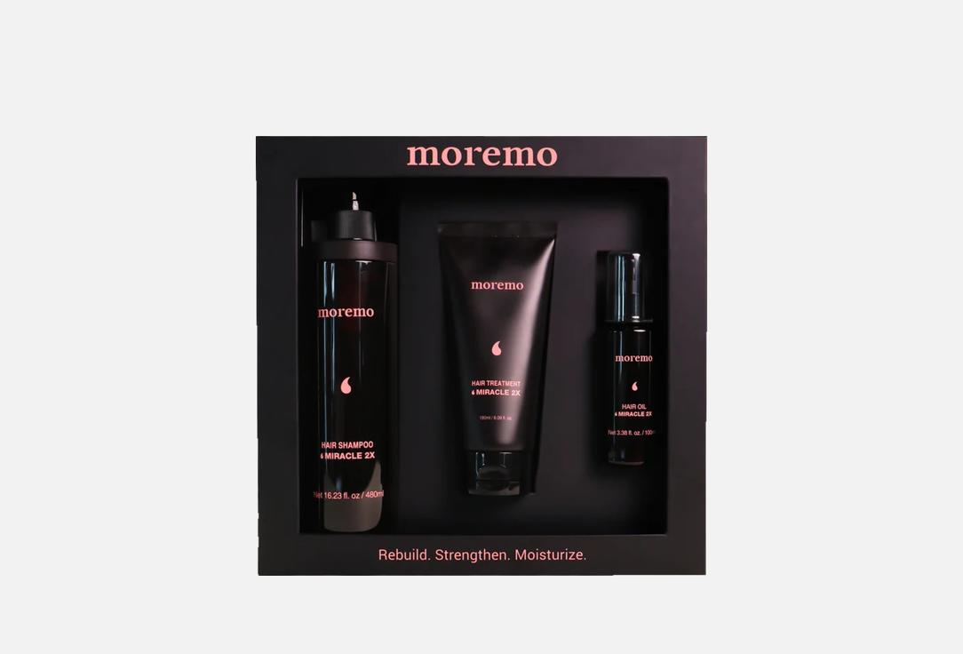 Moremo Gift Set: Shampoo, Hair Mask, Hair Oil Miracle 2X 3 pcs Moremo Gift Set: Shampoo, Hair Mask, Hair Oil Miracle 2X