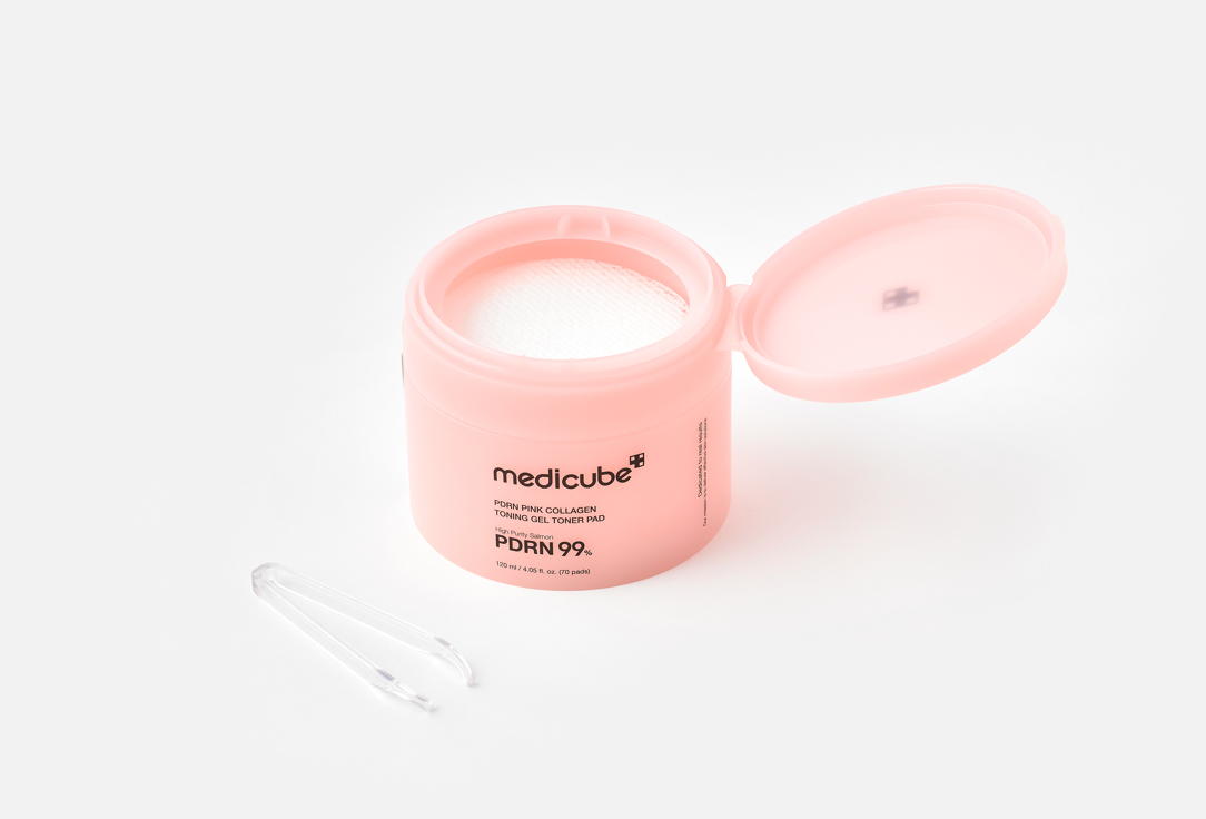 Medicube Тонер-пэды для лица с PDRN и коллагеном PDRN PINK COLLAGEN TONING GEL