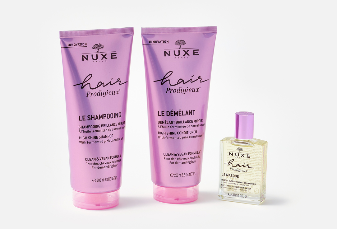 NUXE Gift Set: Shampoo, Pre-Shampoo Mask, Hair Conditioner The Luxury Routine