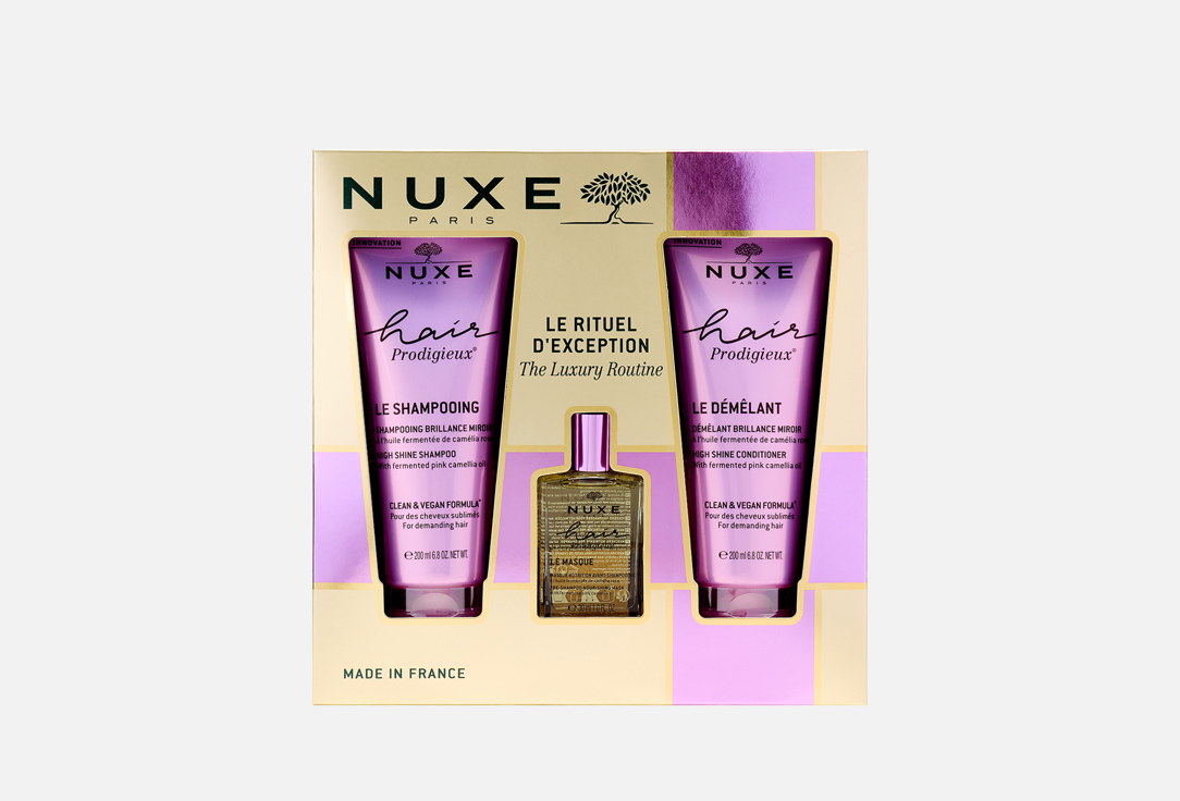 NUXE Gift Set: Shampoo, Pre-Shampoo Mask, Hair Conditioner The Luxury Routine