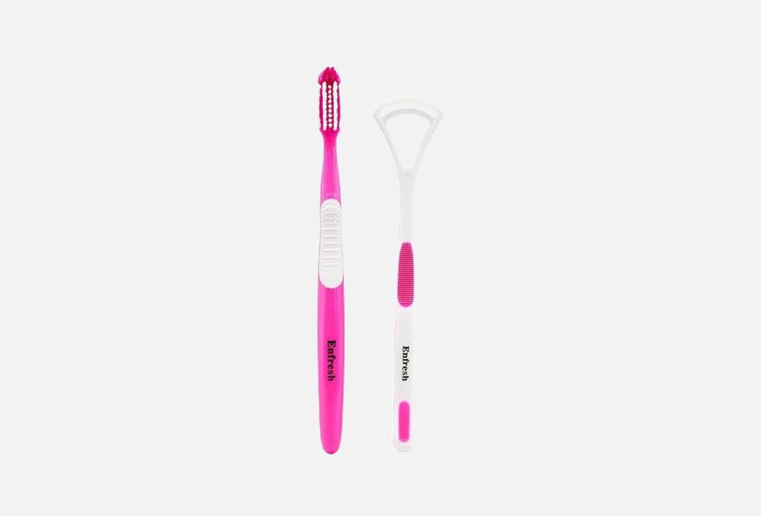 Enfresh Tongue Scraper & Toothbrush Set The Power Duo
