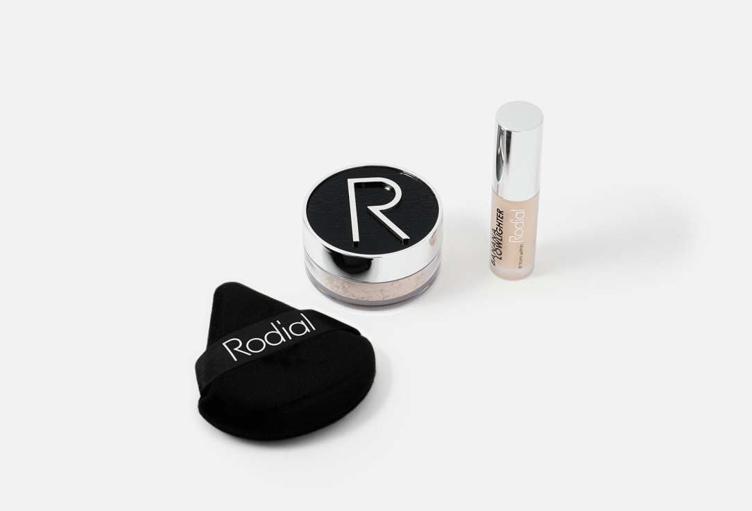 RODIAL Gift Set: Concealer, Powder, Puff Banana Make up Edit