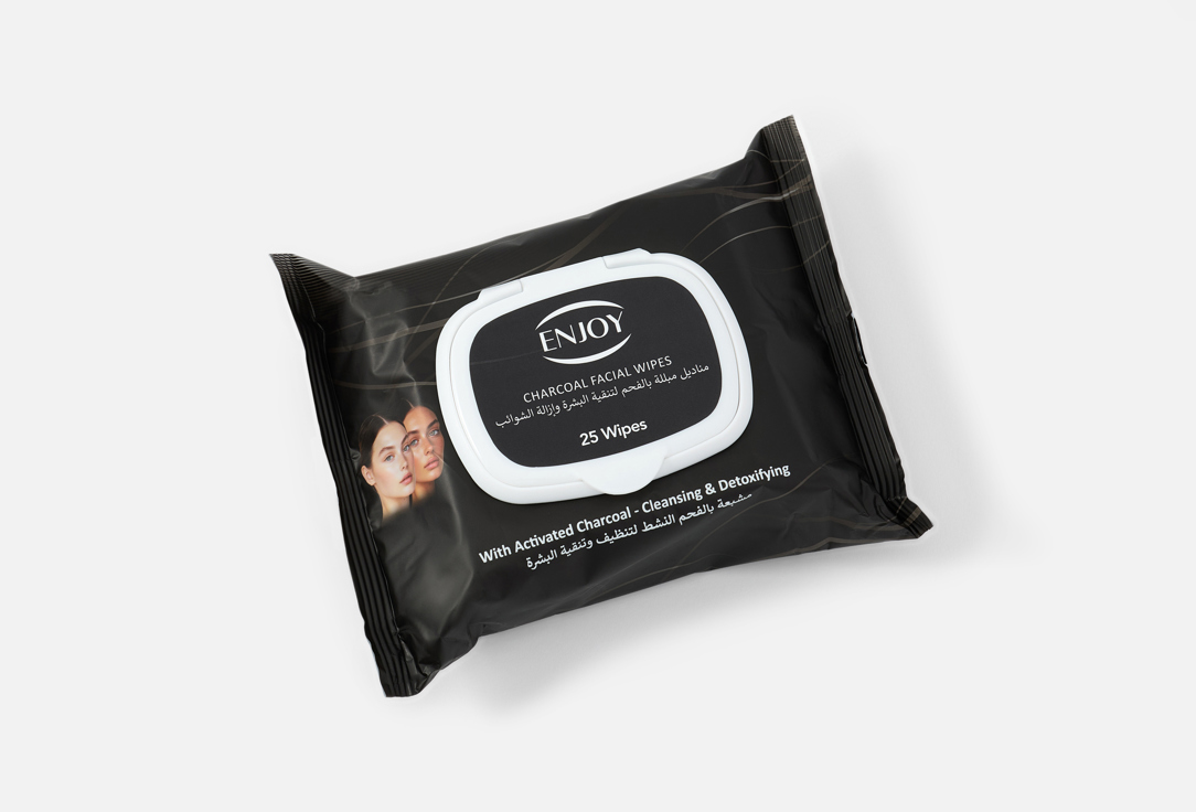 Enjoy Cleansing Facial Wipes Purifying Charcoal Wipes