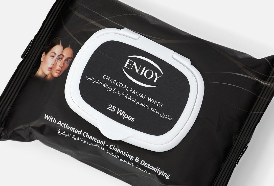 Enjoy Cleansing Facial Wipes Purifying Charcoal Wipes