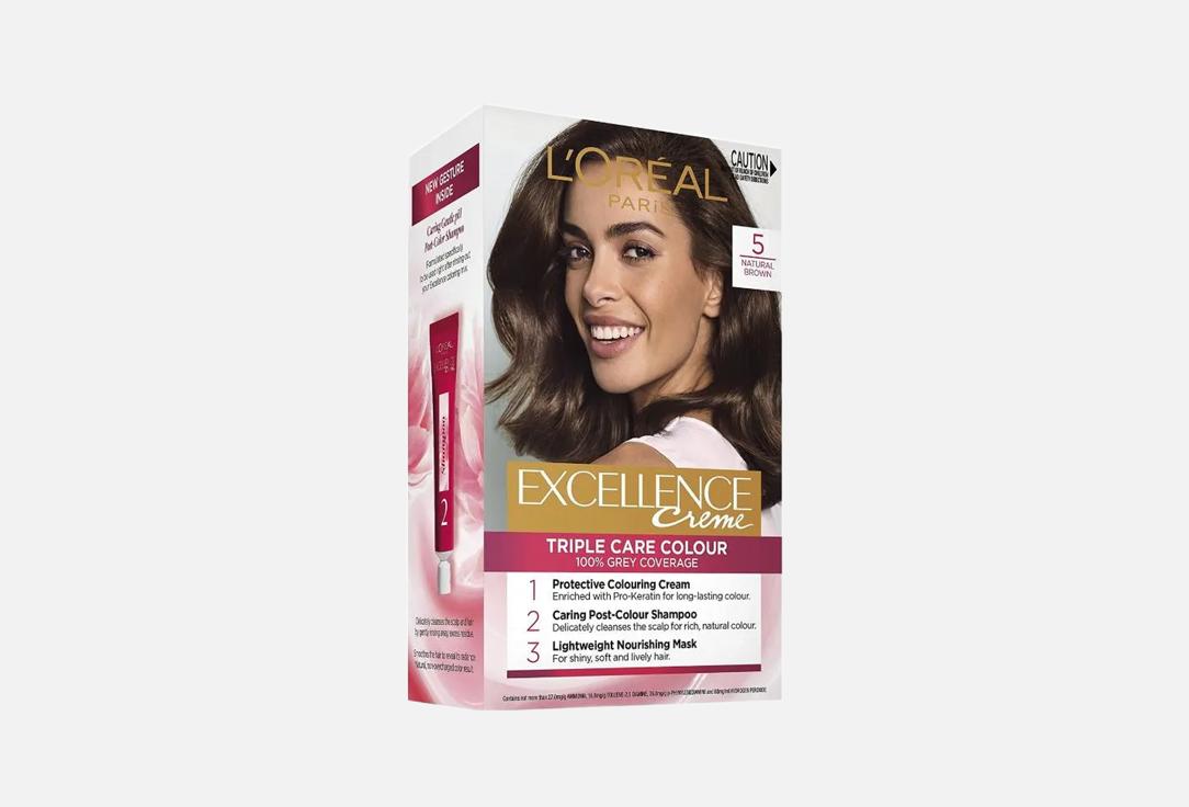 L'Oreal Paris Hair Color EXCELLENCE 5, Natural Light Brown 1 pcs L'Oreal Paris Hair Color EXCELLENCE
