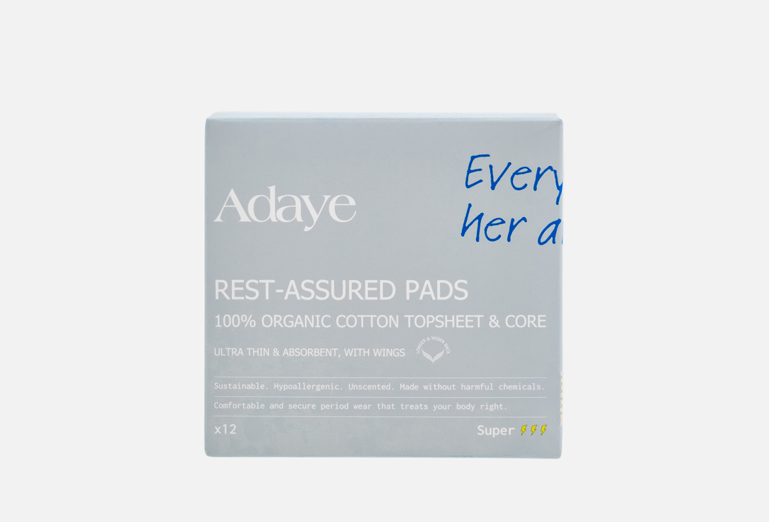 Adaye Organic biodegradable menstrual pads Rest-Assured Pads — Super