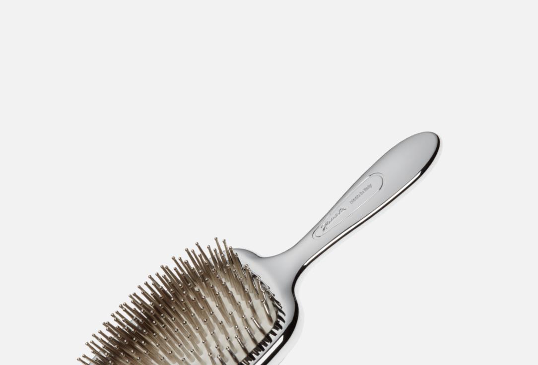 Janeke Hair Brush Chromium Hairbrush with Mirror