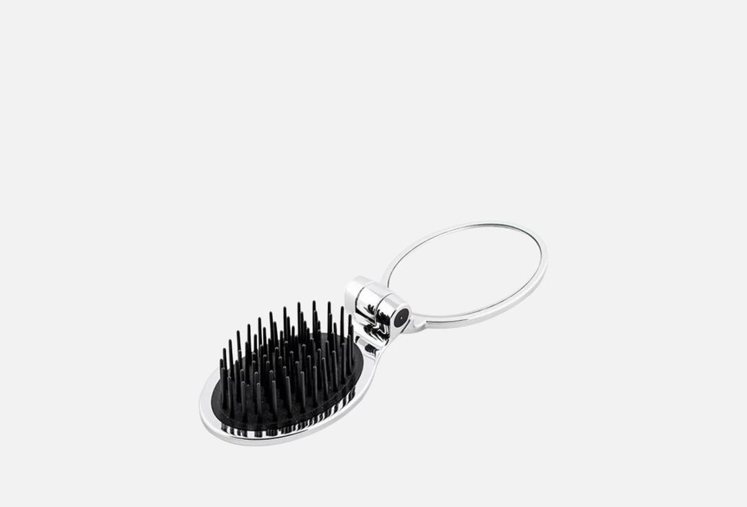 Janeke Folding hair brush with mirror Chromium Folding Hair-Brush with Mirror