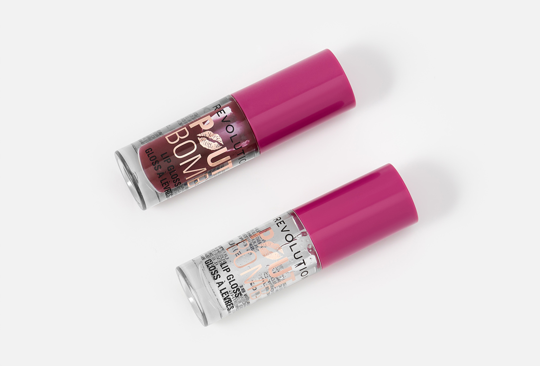 MakeUp Revolution Plumping Mini Lip Gloss Duo Gift Set Pout Bomb