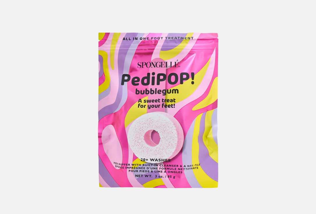 Spongelle Foot Buffer & Nail File Pedi Pop Bubblegum