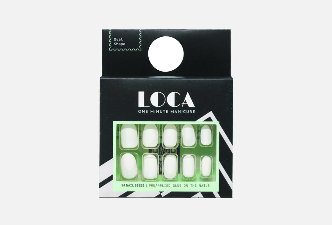 Loca Professional False Nails Acrylic Oval Shape White matte 24 pcs Loca Professional False Nails Acrylic Oval Shape