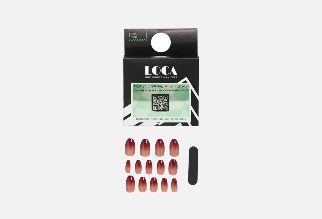 Loca Professional False Nails One Minute Manicure Coffin Ombre 24 pcs Loca Professional False Nails One Minute Manicure Coffin