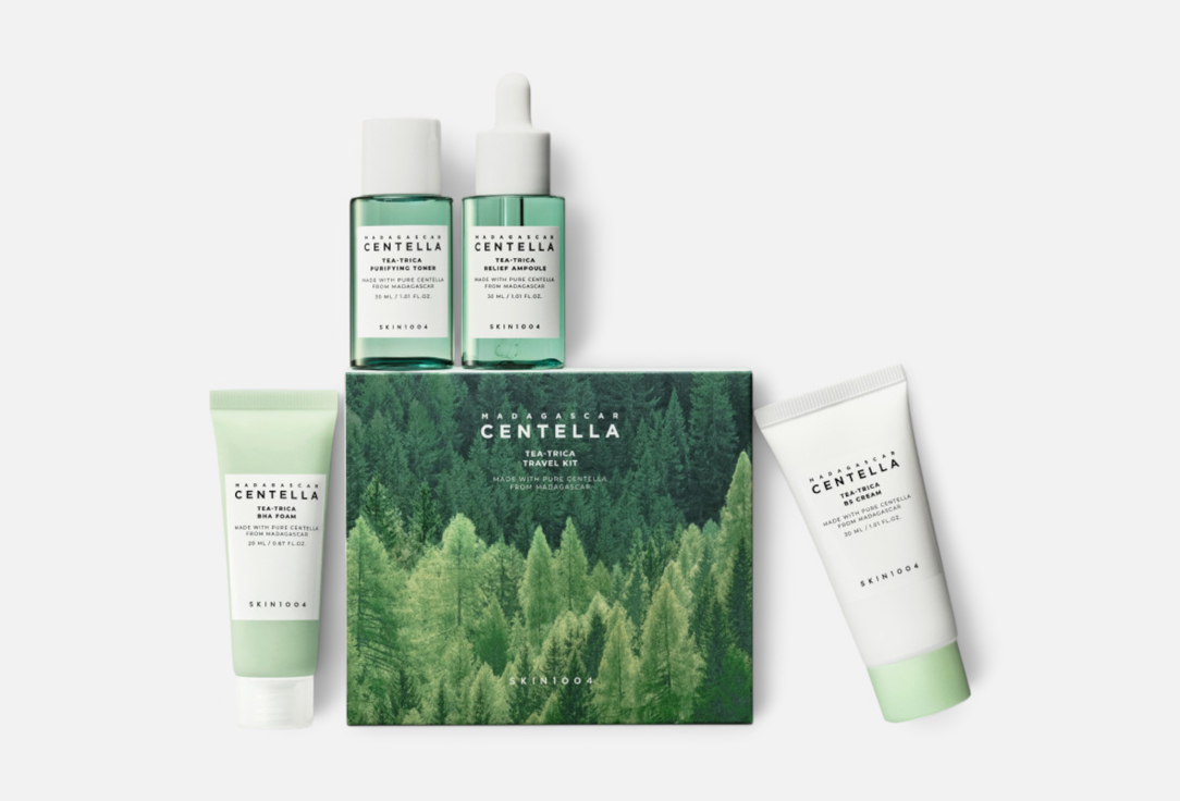 Skin 1004 Набор средств для ухода за кожей Madagascar Centella Tea-Trica Travel Kit 4 шт Skin 1004 Набор средств для ухода за кожей Madagascar Centella Tea-Trica Travel Kit