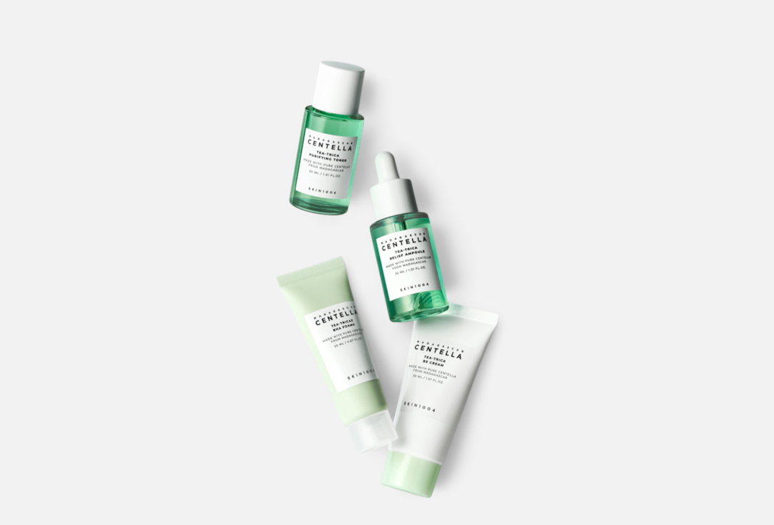 Skin 1004 Набор средств для ухода за кожей Madagascar Centella Tea-Trica Travel Kit 4 шт Skin 1004 Набор средств для ухода за кожей Madagascar Centella Tea-Trica Travel Kit