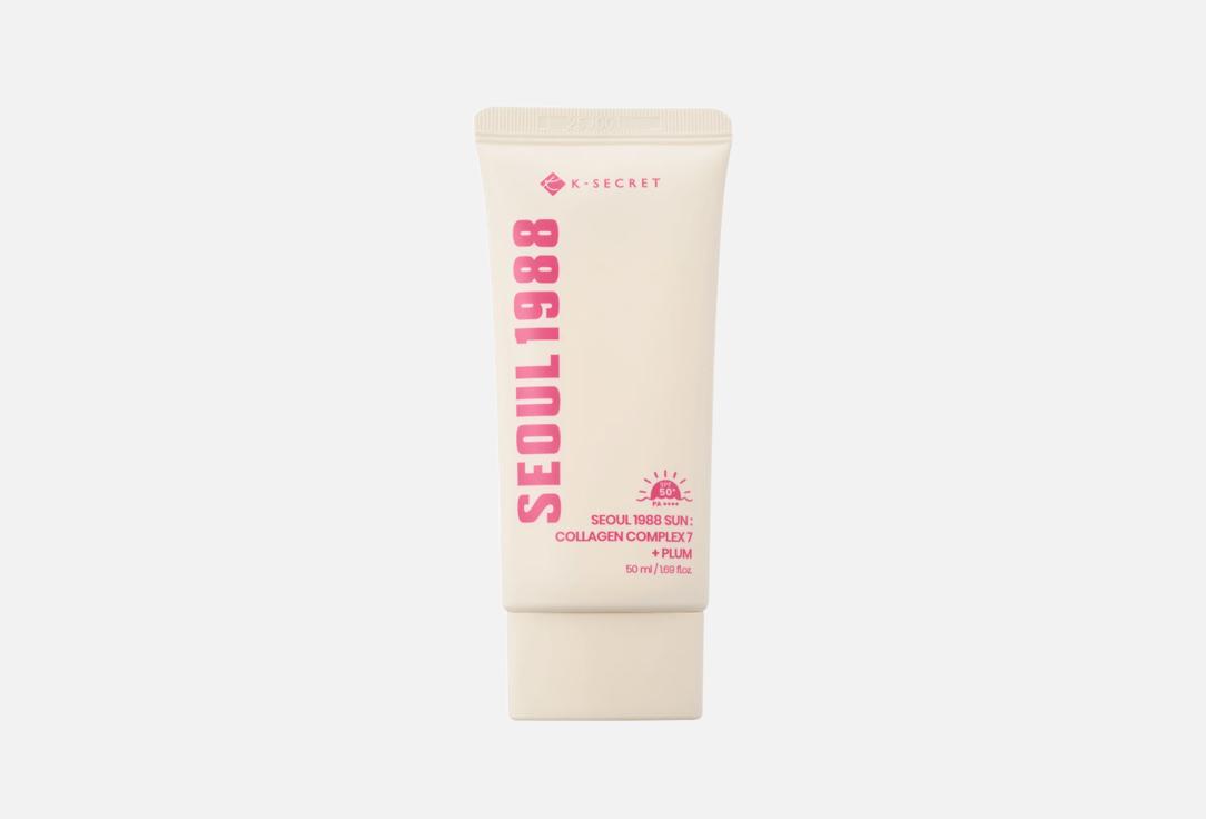 K-SECRET Radiant finish sunscreen SPF 50+ PA++++ SEOUL 1988 SUN COLLAGEN COMPLEX 7 + PLUM