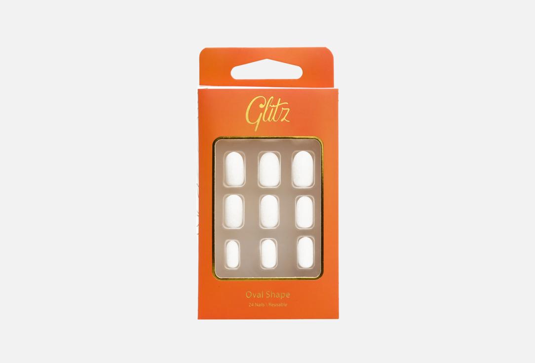 GLITZ Press-on nails Oval White 24 pcs GLITZ Press-on nails Oval White