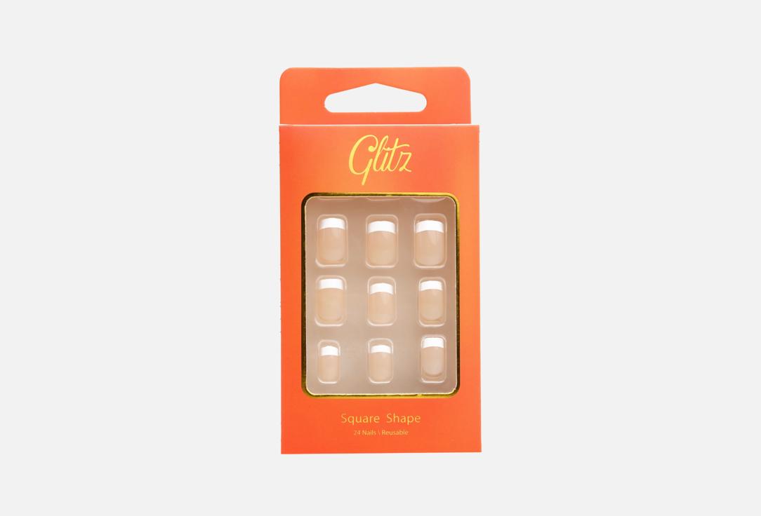 GLITZ Press-on nails Square French nude 24 pcs GLITZ Press-on nails Square French nude