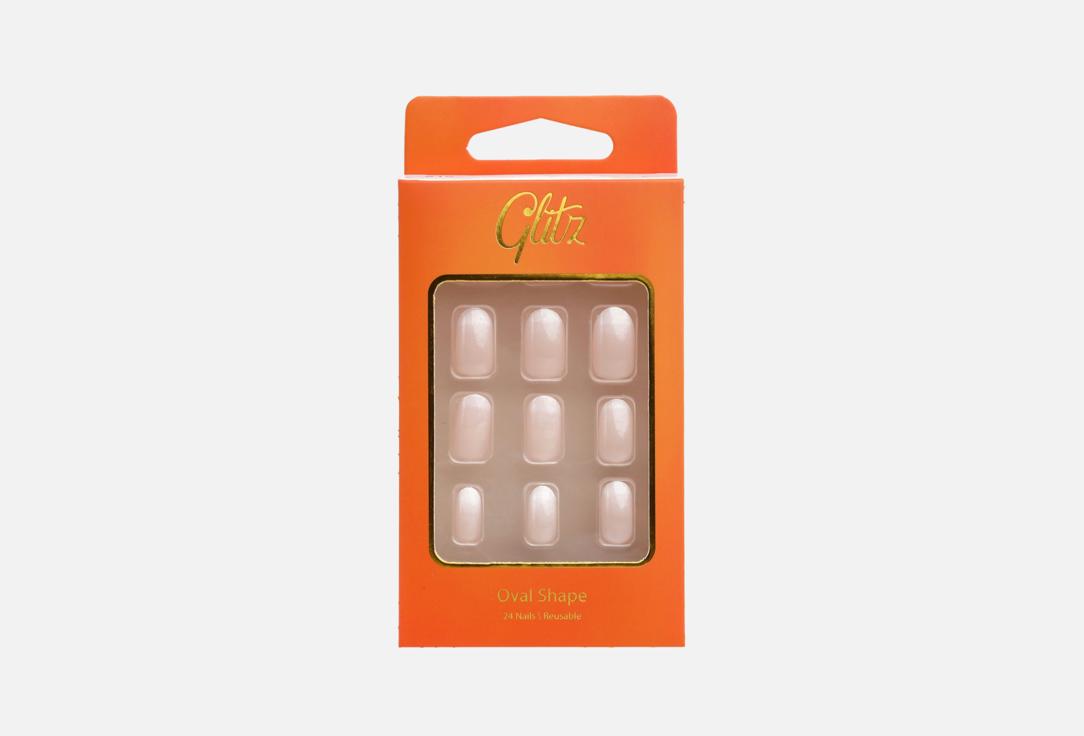 GLITZ Press-on nails Oval French natural 24 pcs GLITZ Press-on nails Oval French natural