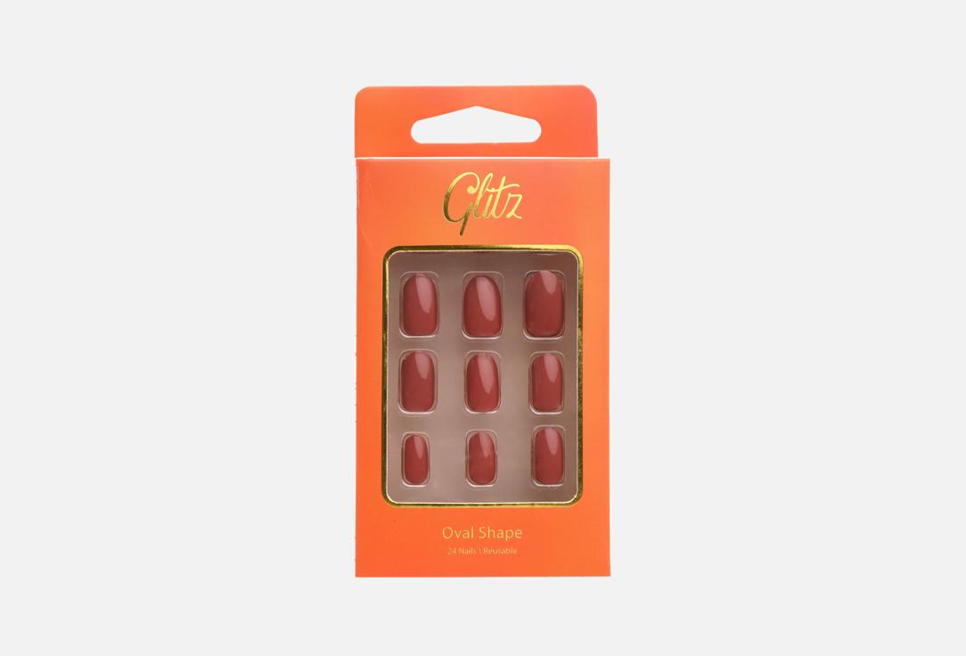 GLITZ Press-on nails Oval Silver