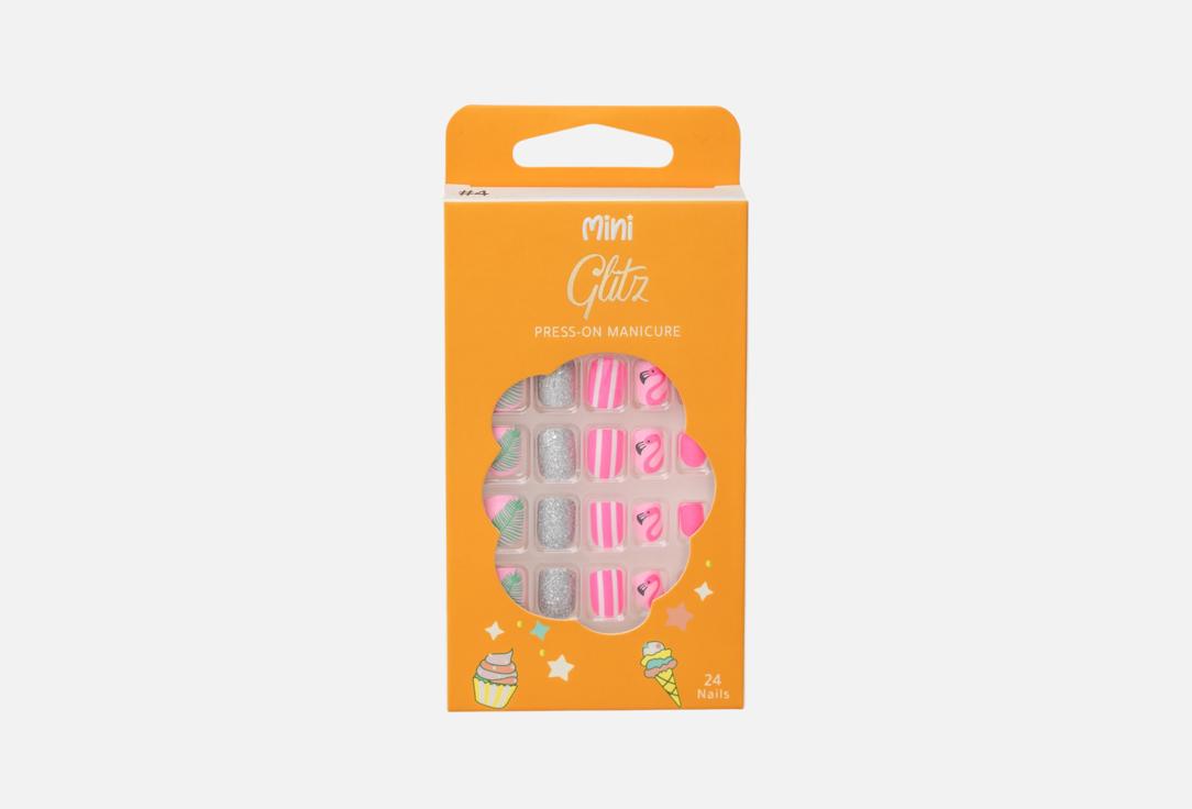 GLITZ Press-on nails Kids Flamingo